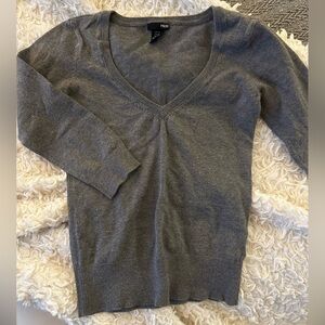 Grey V Neck Sweater